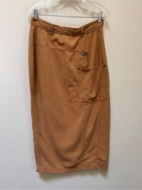 Tru Supply ~ Vintage 90s Matte Cotton Utility Midi Skirt size S/M ~30” waistband